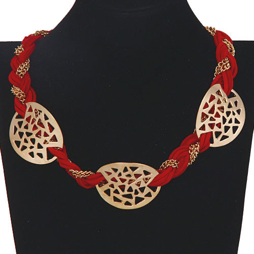 Braided Leather Collar Necklace