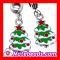 Platinum Plated Enamel Christmas Tree Charm Beads Wholesale
