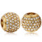 24K Gold Plated Clear Pave Lights Beads With Clear Crystal Charm