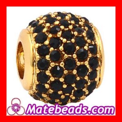 24K Gold Plated Pave Crystal Beads Charms Wholesale
