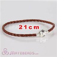 pandora braided brown chains with silver clasp