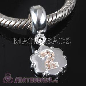 Pandora Number 2 Charm Beads with CZ Stone