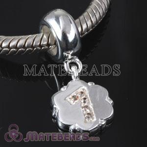 Pandora Number 1 Charm Beads with CZ Stone