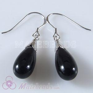 Pandora sterling earrings with Black Carnelian Stone