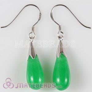 Pandora sterling earrings with jade stone