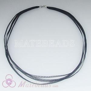 black silk chain with sterling silver