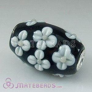 pandora style olivary shaped glass beads