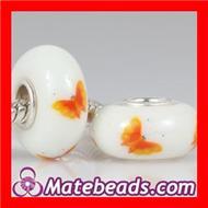pandora murano glass beads with printed butterflies