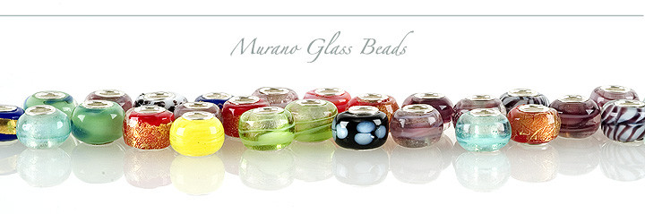collection of murano glass beads