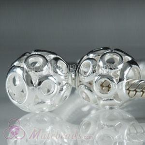Sterling silver circle hollow beads