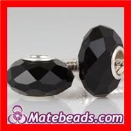 Black Crystal Glass Faceted Round Loose Beads 