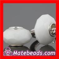 white crystal glass facted round loose beads