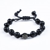 Shamballa Inspired Bead Bracelet Black