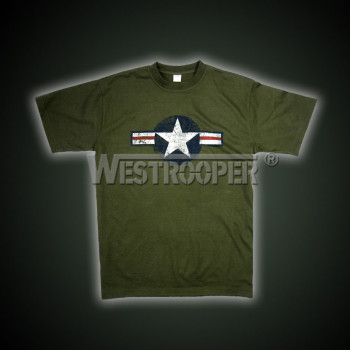 White star shirt in olive