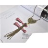 RETRO STYLE NECKLACE PENDANT BRONZE HEART TASSEL N-4849
