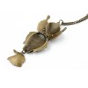 Vintage Style Black Eye Owl Pendant Necklace N-2526