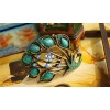 Vintage Style Bronze green rhinestone Resin Peacock Necklace Bracelet SET  S-0029