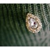 Pair Gold Plated White Beads Rhinestone Drop Ear Stud Earring E-0511