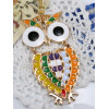 Color Optional Colorful Glazed Owl Pendant Necklace N-2529