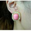Wholesale 4 Pair 4 Colors Gold Plated rhinestone Gem Earring E-2080