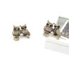 vintage style bronze alloy rhinestone owl ring R-0595