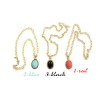 3colors fashion style opal gem pendant necklace N-1021
