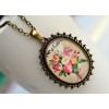 2 Style Optional Flower Crystal Gem Necklace Pendant N-0097