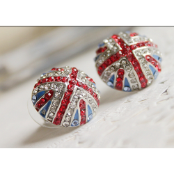 Fashion Colorful Glazed Rhinestone union flag ear stud E-0559