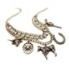 Vintage Style Multielement Handgun Horse Tauren wheel pendant necklace  N-3254