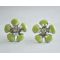 Wholesale 2 Pairs Glazed Pink&Green Flower Ear Stud E-0516