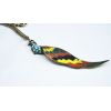 Colorful Glazed Green Rhinestone Bronze Peacock Pendant Necklace N-3276