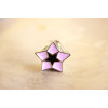 Gold Plated White/Black Glazed Solid Star Ring R-0575-WH