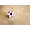 Gold Plated White/Black Glazed Solid Star Ring R-0575-WH