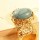Gold Plated Engraving Big Green Gem Ring R-0805