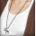 Korean Style Zebra Black Beads Long Necklace N-3293