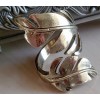 2Pcs 2Colors Vintage Style Metal Two Leaf Open Ring R-0176