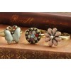 Vintage Style Glazed Rhinestone Cute Flower Butterfly ring S-0009-R