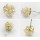 Fashion White Beads Ball Earring Gold Ear Stud E-0054