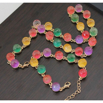 New Multi Color Crystal Gumball Sweet Candy Globe  Chunky Unusual Necklace S-0007
