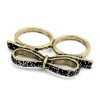 Vintage Style Glazed Bowknot Two finger Ring R-0160