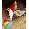 Vintage Style Animal Jewelry Colorful Enamel Fly Bird Pendant Necklace N-3366