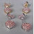 Fashion Pink Crystal Bowknot Heart Ear Stud