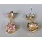 Fashion Pink Crystal Bowknot Heart Ear Stud