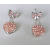 Fashion Pink Crystal Bowknot Heart Ear Stud