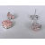 Fashion Pink Crystal Bowknot Heart Ear Stud