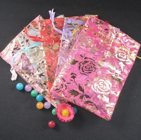 Lots Wedding Rose Gift Pouch Organza Bags G-0007