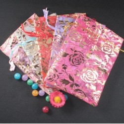 14*20cm Lots Rose Organza Bags Favor Pouch Choose Color G-0005