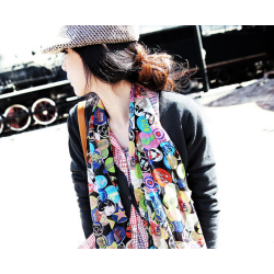All Kinds Of symbol Smile Crown Stars Heart Peace smooth chiffon Scarf C-0012
