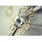 Gold Plated Double Chain Rhinestone Crown Key Necklace N-4776