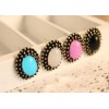 Wholesale 3pairs mint black peach Vintage Style Faux gem ear stud E-0048